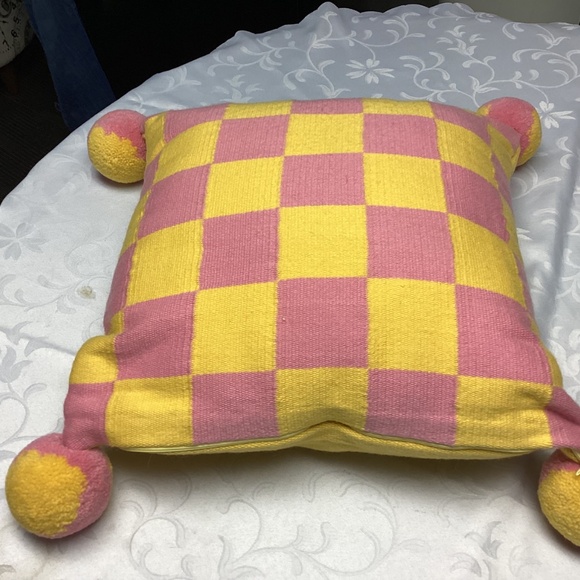 McKenzie child pillows, rear, black, print, yellow, and pink retired - Picture 2 of 11